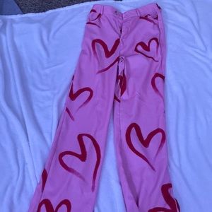 Comfy pink heart jeggings